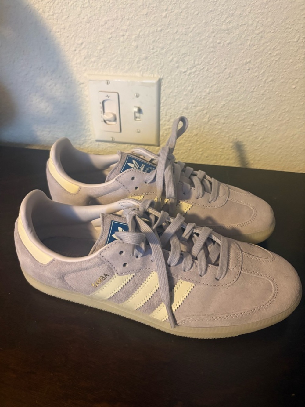 adidas Samba Suede Sneakers in Lavender with Cream Accents